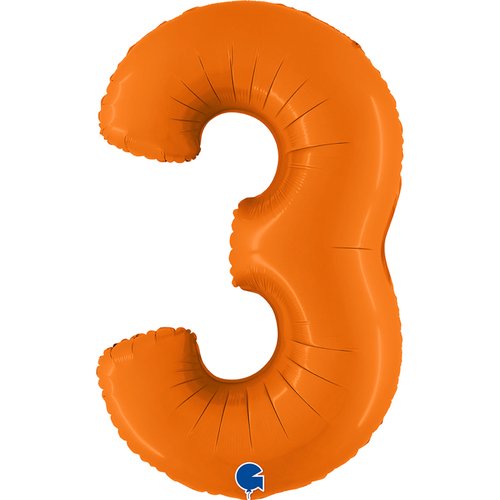 Palloncino 40 mylar Numero 6 Arancione Matte Orange